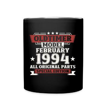 30. Geburtstag Oldtimer Februar Jahrgang 1994 - Tasse einfarbig - Schwarz - Vorne