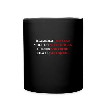 Il marchait sur l'eau - poème - Mug uni - noir - Devant