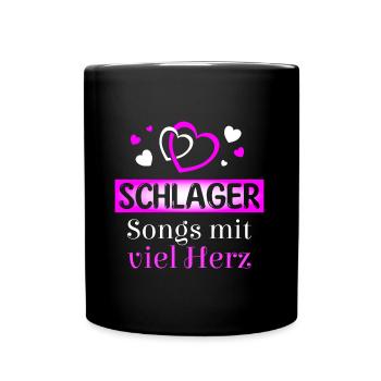 Schlager songs with a lot of heart - Full Colour Mug - black - Front