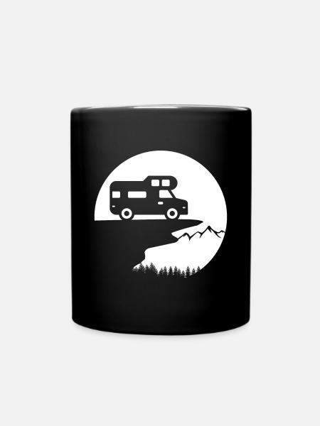 Vanlife Adventure: Stylish Camper Design - Full Colour Mug - black