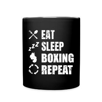 Eat Sleep Boxing Repeat - Tasse einfarbig - Schwarz - Vorne