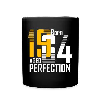 Geboren 1954 Gealterte Perfektion - Tasse einfarbig - Schwarz - Vorne
