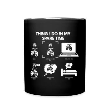 Penser à vélo pendant le temps libre - Mug uni - noir - Devant