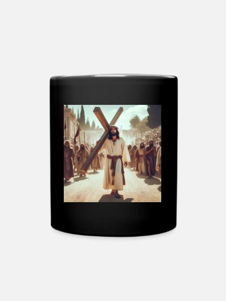 Jésus portant la croix - Mug uni - noir
