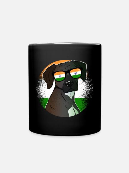 India - Ensfarvet krus - sort