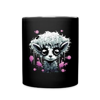 Funny Goth Sheep - Full Colour Mug - black - Front