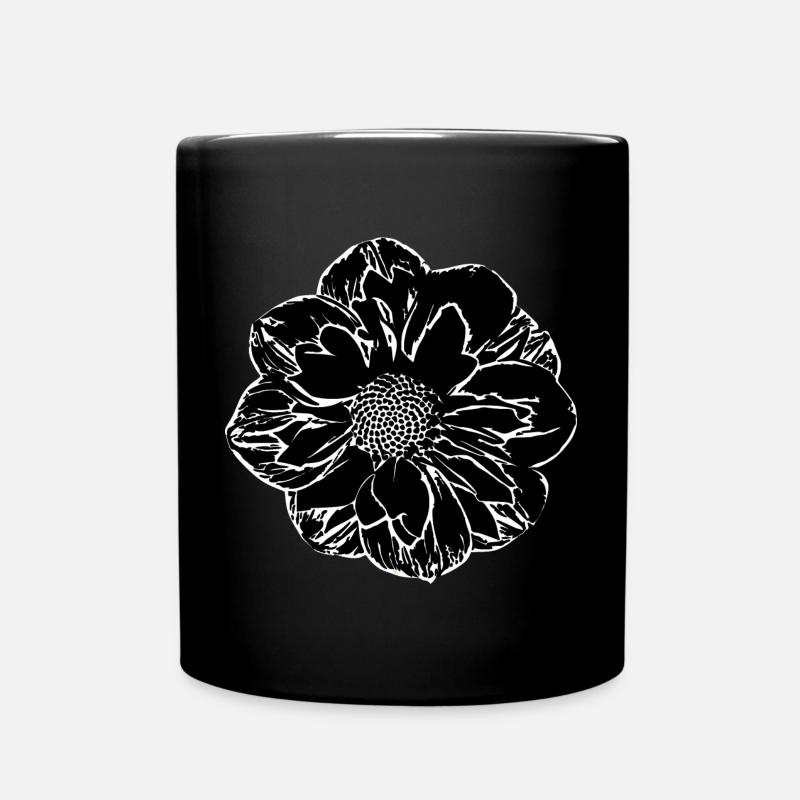 Blume schwarz Blumen schwarz Blüte - Tasse einfarbig - Schwarz