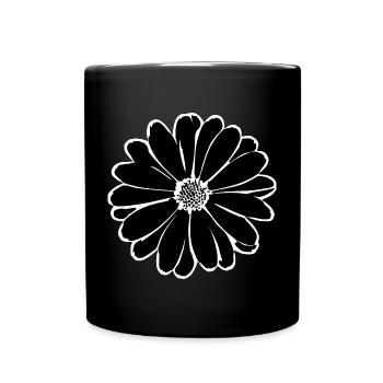 Flower, Black, Flowers, Black, Blossom - Full Colour Mug - black - Front