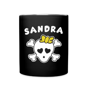 Piratin Sandra Design für Mädchen und Frauen - Tasse einfarbig - Schwarz - Vorne