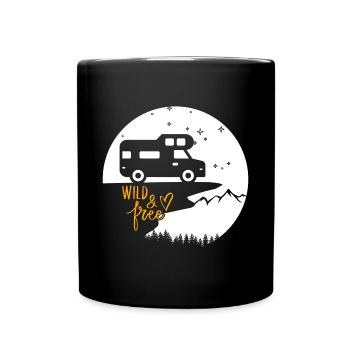 Vanlife & Camper Lifestyle Design - Full Colour Mug - black - Front