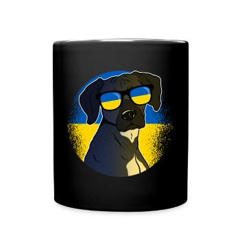 Ukraine - Tasse einfarbig - Schwarz - Vorne