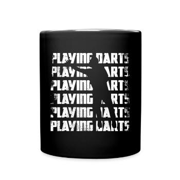 Dart spielen - Tasse einfarbig - Schwarz - Vorne