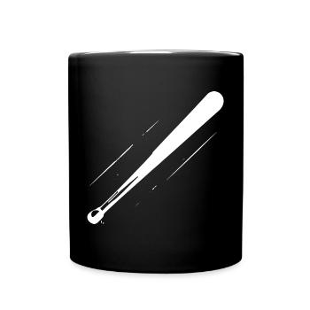 Baseballschläger Zeichnung - Tasse einfarbig - Schwarz - Vorne