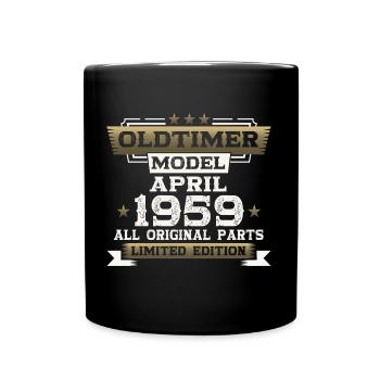 65th Birthday Man Classic Car April Vintage 1959 - Full Colour Mug - black - Front