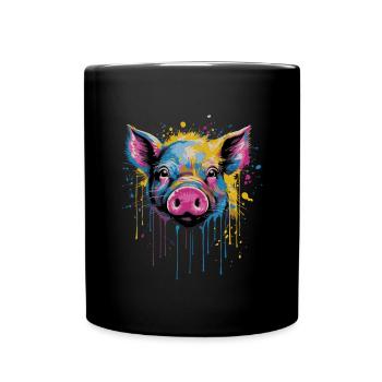 Funny Piglet - Full Colour Mug - black - Front