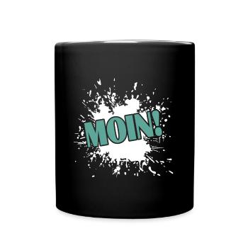 Moin moin - Tasse einfarbig - Schwarz - Vorne