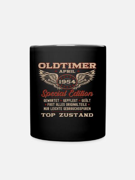 70. Geburtstag Mann Oldtimer April Jahrgang 1954 - Tasse einfarbig - Schwarz