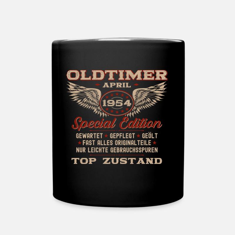 70. Geburtstag Mann Oldtimer April Jahrgang 1954 - Tasse einfarbig - Schwarz