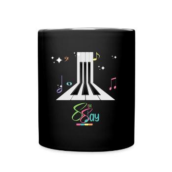 Tag des Klaviers - 28.3.2024 88. Tag - Tasse einfarbig - Schwarz - Vorne