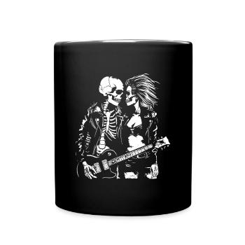 Ewige Rock'n Roll Liebe - Tasse einfarbig - Schwarz - Vorne