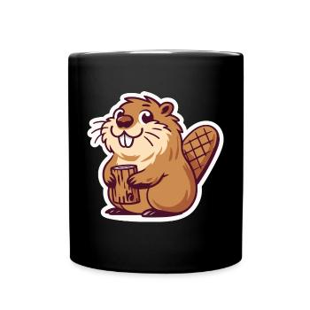 Bobr Meme Beaver - Full Colour Mug - black - Front