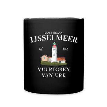 Phare d’Urk, IJsselmeer Pays-Bas, Dessin - Mug uni - noir - Devant