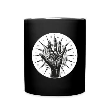 Star Hand with Flashes - Full Colour Mug - black - Front
