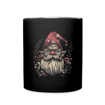 Lustiger Gartenzwerg - Tasse einfarbig - Schwarz - Vorne