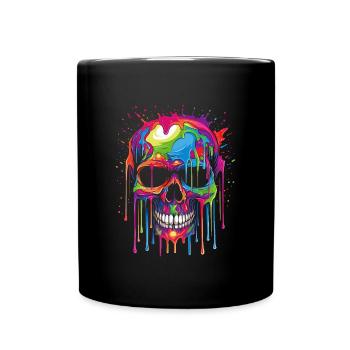 Popart Skull - Full Colour Mug - black - Front