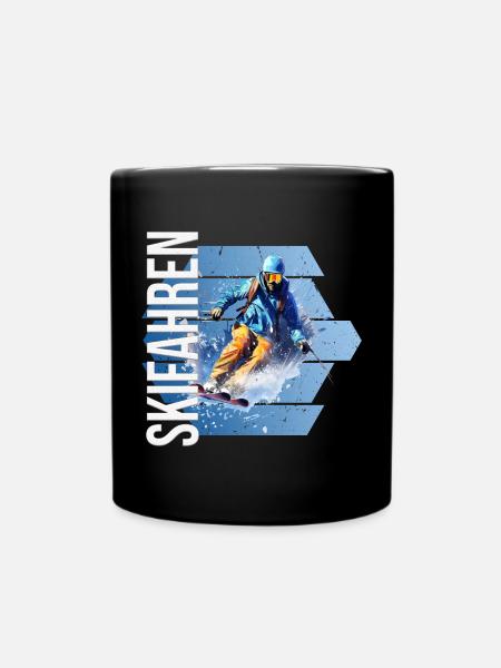 Skifahren - Tasse einfarbig - Schwarz