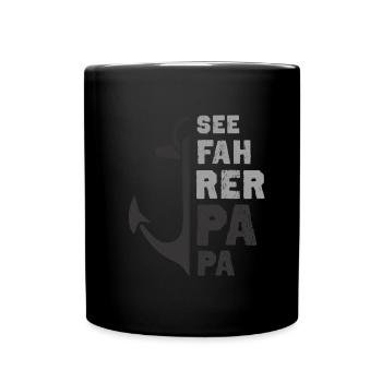 dad internationaler tag des seefahrer anker segler - Tasse einfarbig - Schwarz - Vorne