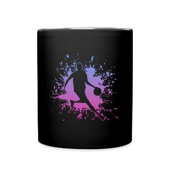 Kleks mit Basketballer - Tasse einfarbig - Schwarz - Vorne