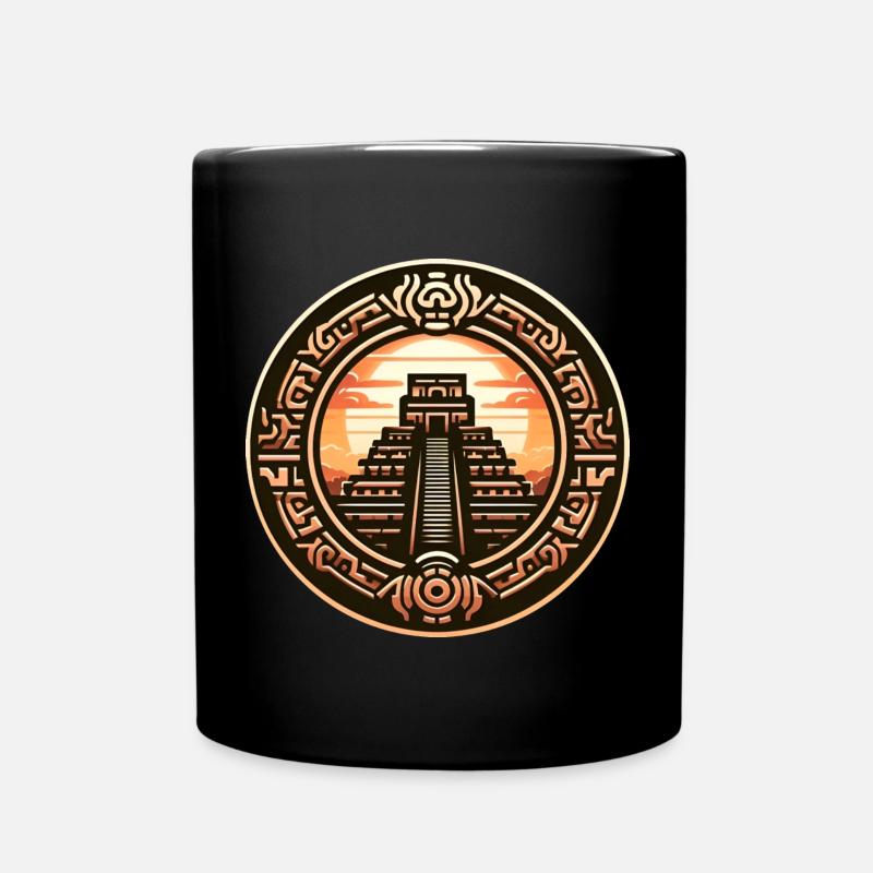 Azteken Maya Pyramide Antike Kultur Gold Design - Tasse einfarbig - Schwarz