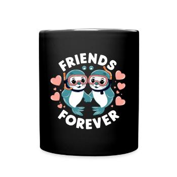 Deux drôles d’amis phoques pour toujours - Mug uni - noir - Devant