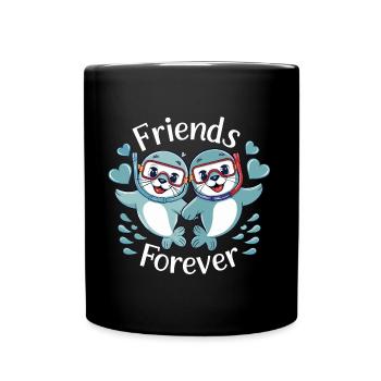 Deux drôles d’amis phoques pour toujours - Mug uni - noir - Devant