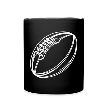 Rugbyball Zeichnung - Tasse einfarbig - Schwarz - Vorne