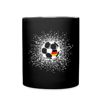 Fußball Deutschland Sonne Illustration Explosion - Tasse einfarbig - Schwarz - Vorne