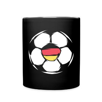 Team Deutschland Fußball Illustration Ball Symbol - Tasse einfarbig - Schwarz - Vorne
