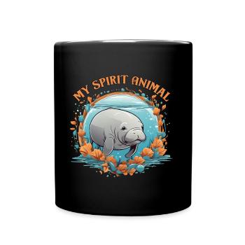 Dugong mein Spirit Animal ich liebe Manatees - Tasse einfarbig - Schwarz - Vorne