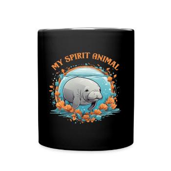 Dugong mein Spirit Animal ich liebe Manatees - Tasse einfarbig - Schwarz - Vorne