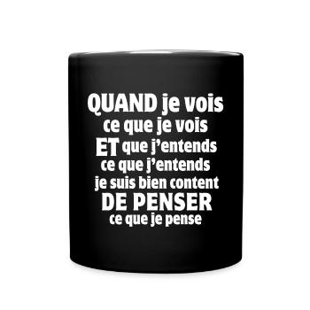 France, je suis Français, opinion - Mug uni - noir - Devant