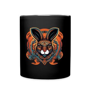 Portrait de lapin - Mug uni - noir - Devant