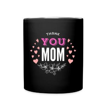 Merci maman, fête des mères - Mug uni - noir - Devant