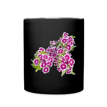 Poésie de l’œillet – focus sur les fleurs du jardin - Mug uni - noir - Devant