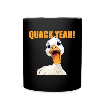 Womens Quak Yeah Funny Duck - Tasse einfarbig - Schwarz - Vorne