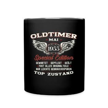 Oldtimer Mai 1955 Jahrgang 1955 Geburtstag 1955 - Tasse einfarbig - Schwarz - Vorne