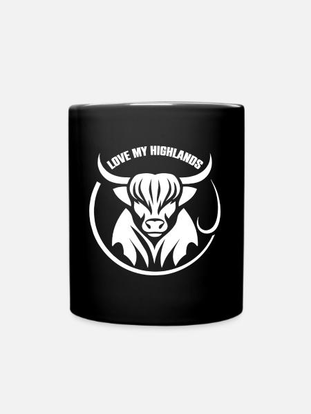Meine Highlands Rinder ich liebe Highlands - Tasse einfarbig - Schwarz