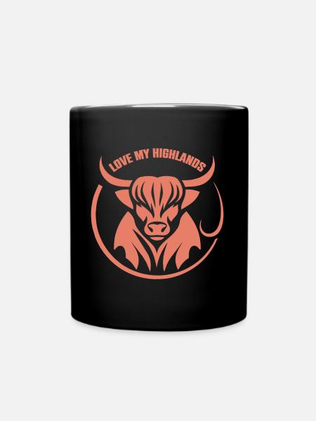 Meine Highlands Rinder ich liebe Highlands - Tasse einfarbig - Schwarz