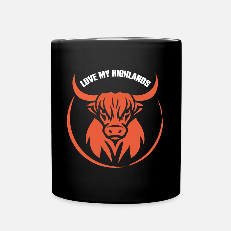 Meine Highlands Rinder ich liebe Highlands - Tasse einfarbig - Schwarz