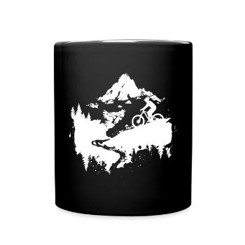 Mountain Biking Sketch - Full Colour Mug - black - Front